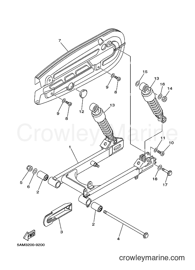 1999 Scooter T105E - T105E (5AM3) [010] - REAR ARM & SUSPENSION