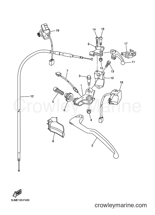 2011 Dirt Bike WR250F - WR250F (1HC2) [010] - HANDLE SWITCH & LEVER