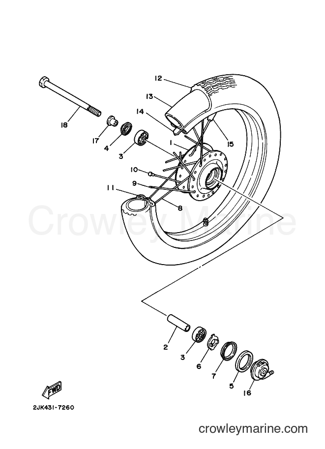 Yamaha Motors TZR150 (3RR6) [010] - FRONT WHEEL