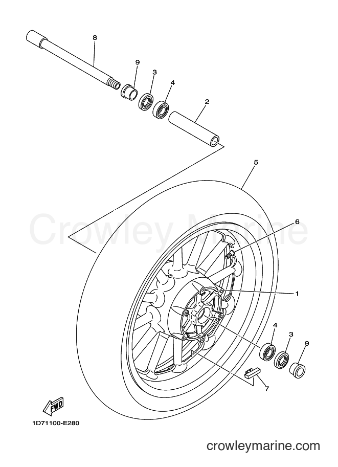 Yamaha Motors XV1900A (4D47) [010] - FRONT WHEEL