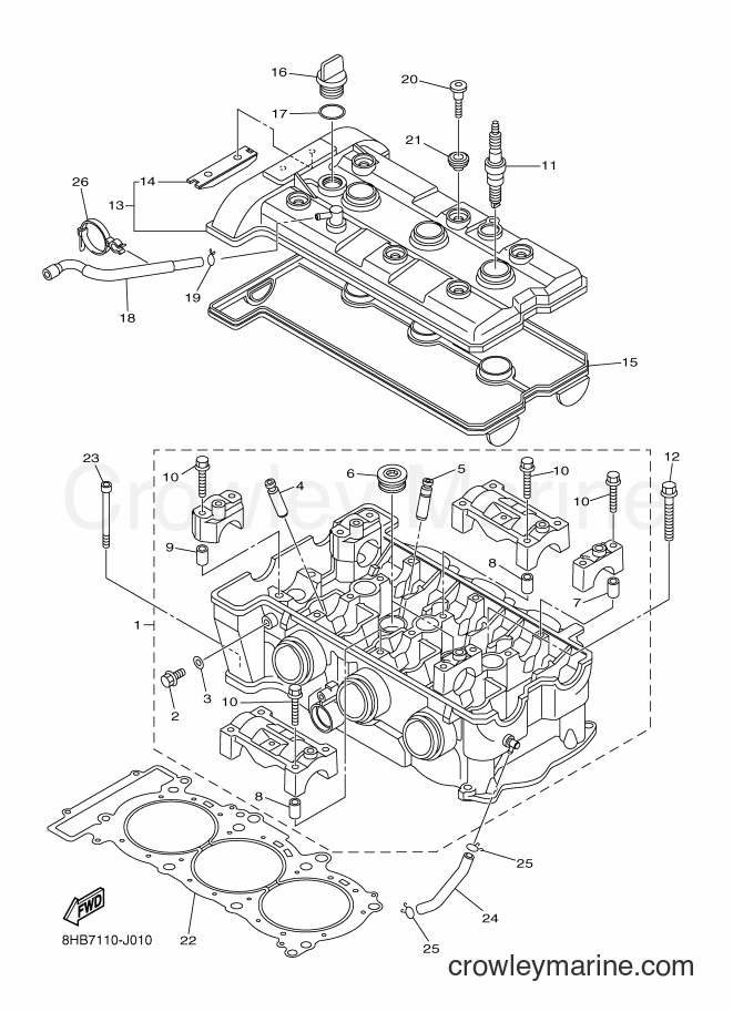 Yamaha Motors RFX10RSS (8HK7) [020] - CYLINDER HEAD
