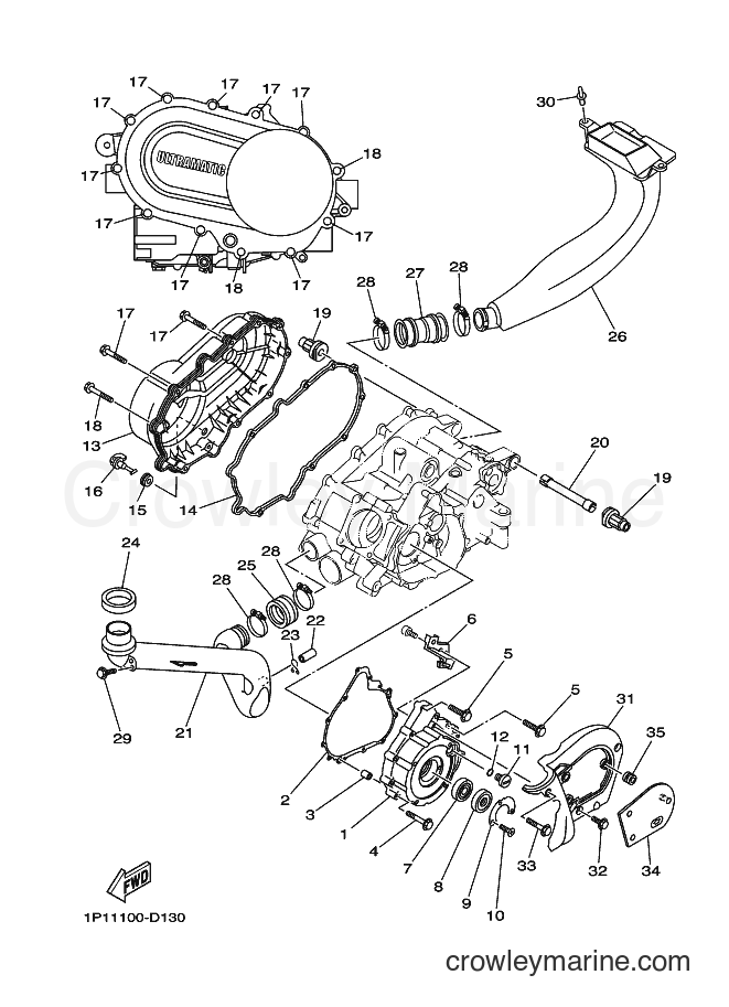 2007 ATV YFM400FWAN - YFM400FWAN (1P1A) [010] - CRANKCASE COVER 1