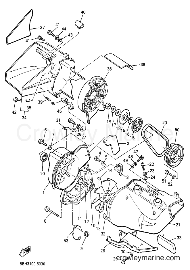 1996 Snowmobile PZ480LT - PZ480LT (8BH3) [020] - AIR SHROUD & FAN