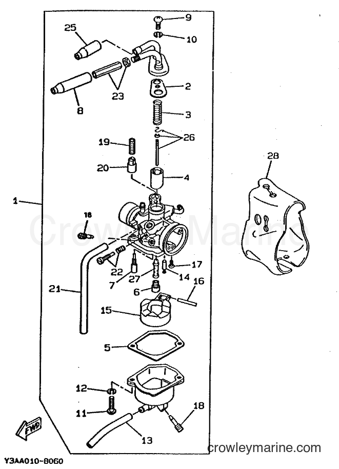 1996 Scooter CW50 - CW50 (4RW2) [010] - CARBURETOR