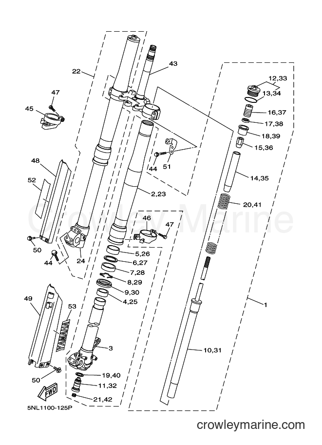2001 Dirt Bike YZ250F - YZ250F (5NL3) [010] - FRONT FORK