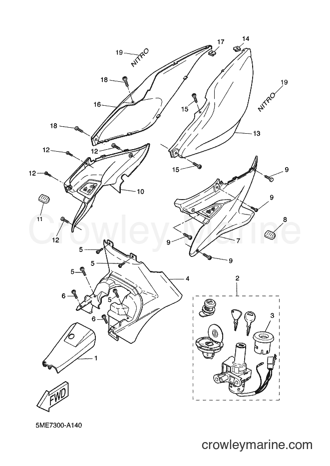 2002 Scooter YQ100 - YQ100 (5ME7) [010] - SIDE COVER
