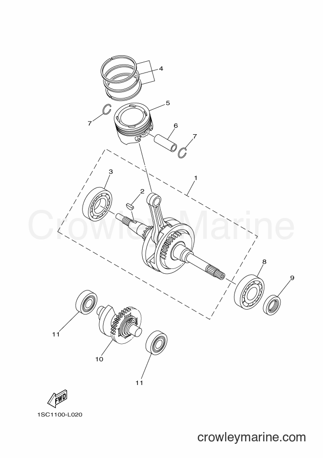 2012 ATV YFM300 - YFM300 (1SC2) [010] - CRANKSHAFT & PISTON