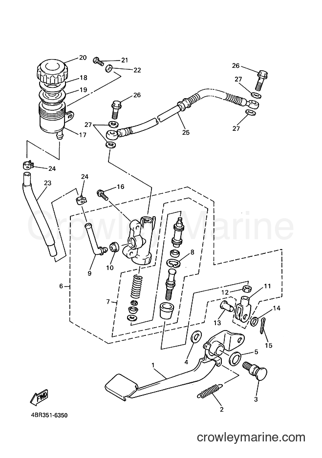 2000 Street Bike XJ600S - XJ600S (4BRG) [070] - REAR MASTER CYLINDER