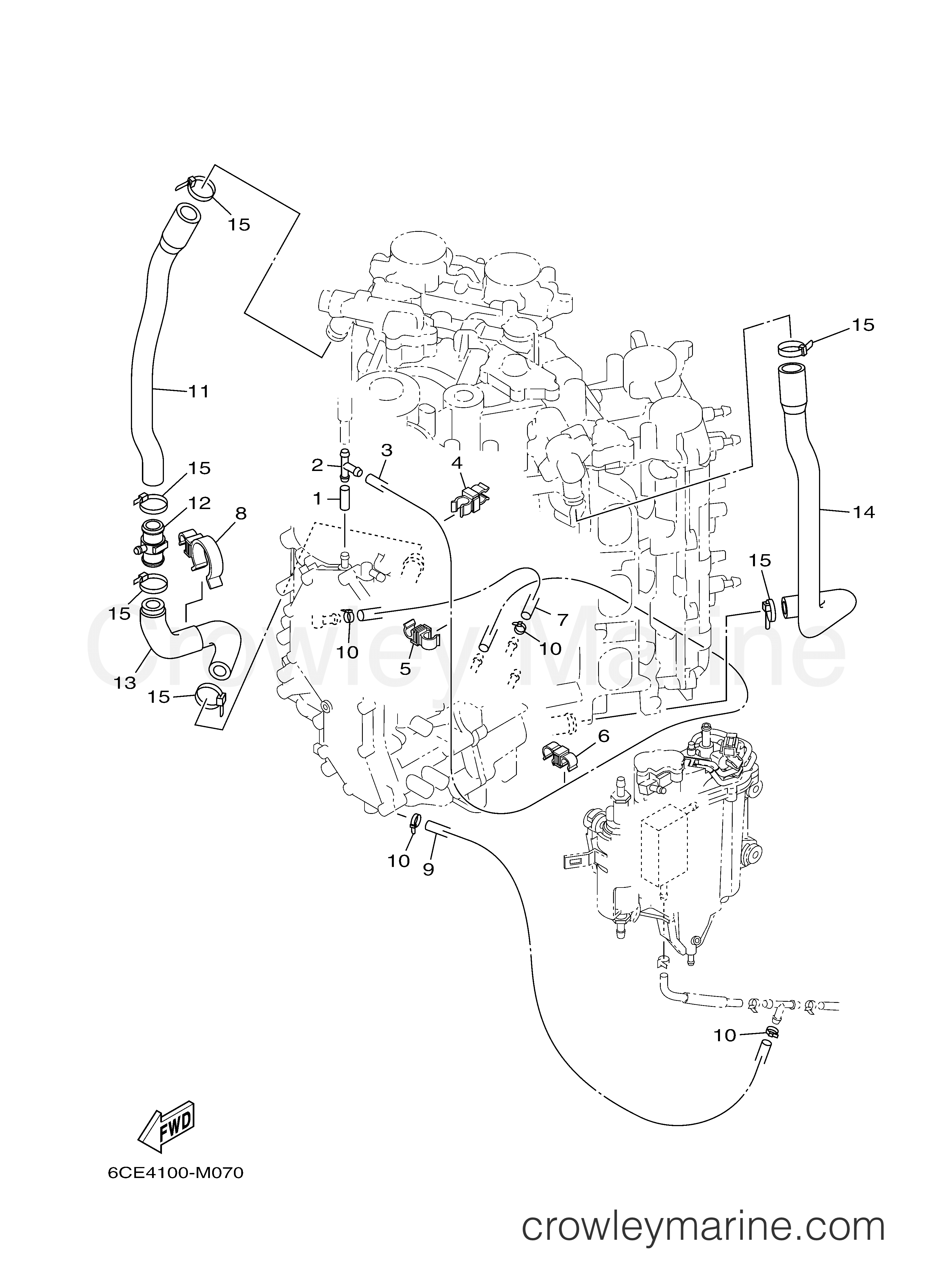 Yamaha Motors F300XCA - CYLINDER CRANKCASE 4