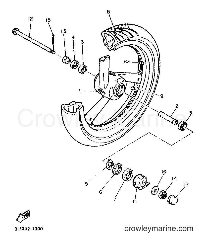 1991 Sport Bike FZR1000 - FZR1000 (3LE3) [010] - FRONT WHEEL