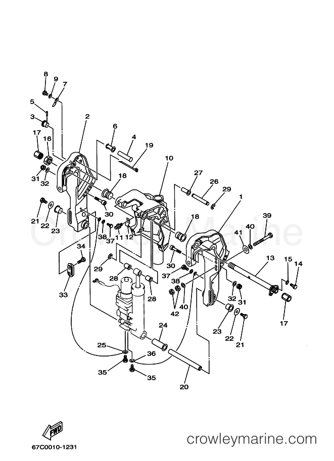 Yamaha Motors F40BMHD (67C3) [210] - BRACKET 2