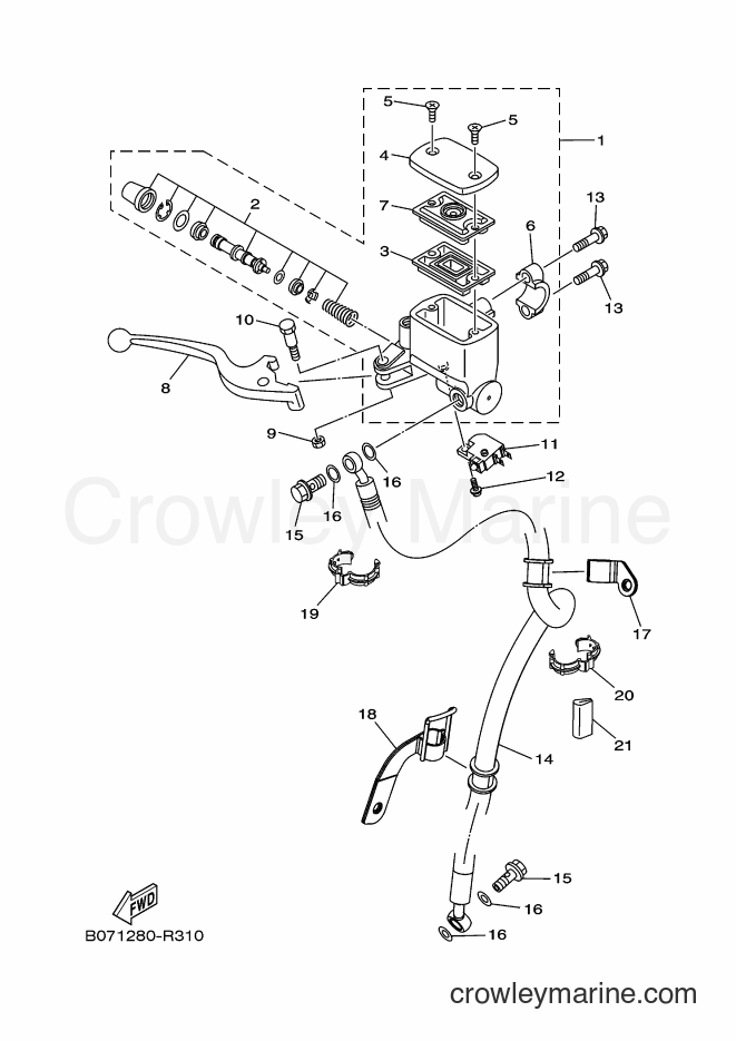 2016 Street Bike MT250 - MT250 (B042) [010] - FRONT MASTER CYLINDER