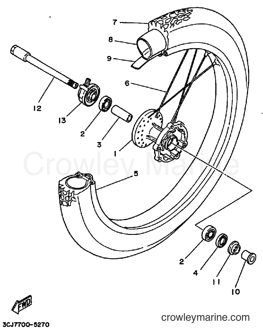 1995 Dirt Bike DT200R - DT200R (3CJ7) [010] - FRONT WHEEL
