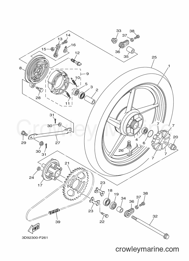 Yamaha Motors YBR125ED (51D2) [050] - REAR WHEEL