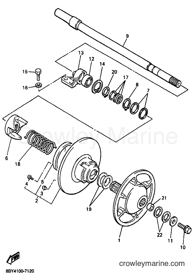 2000 Snowmobile ET410TR - ET410TR (8BY7) [030] - SECONDARY SHEAVE