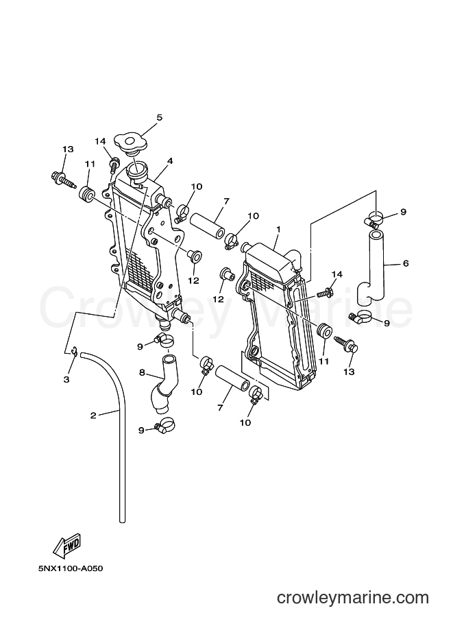 2003 Dirt Bike YZ250 - YZ250 (5UP2) [010] - RADIATOR & HOSE