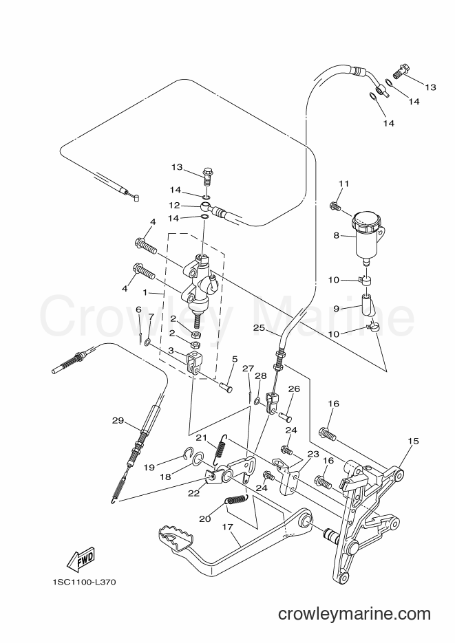 2012 ATV YFM300 - YFM300 (1SC3) [010] - REAR MASTER CYLINDER