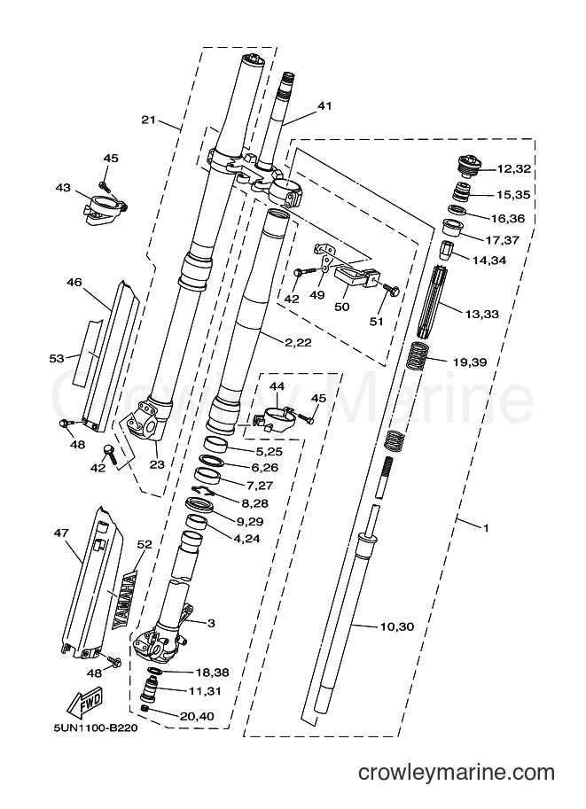 2003 Dirt Bike YZ125 - YZ125 (5UN2) [030] - FRONT FORK