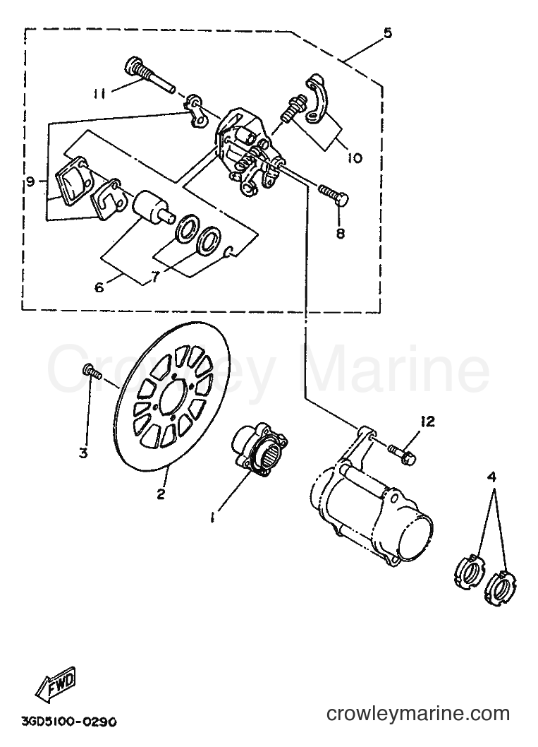 1995 ATV YFM350X - YFM350X (3GDG) [999] - REAR BRAKE CALIPER