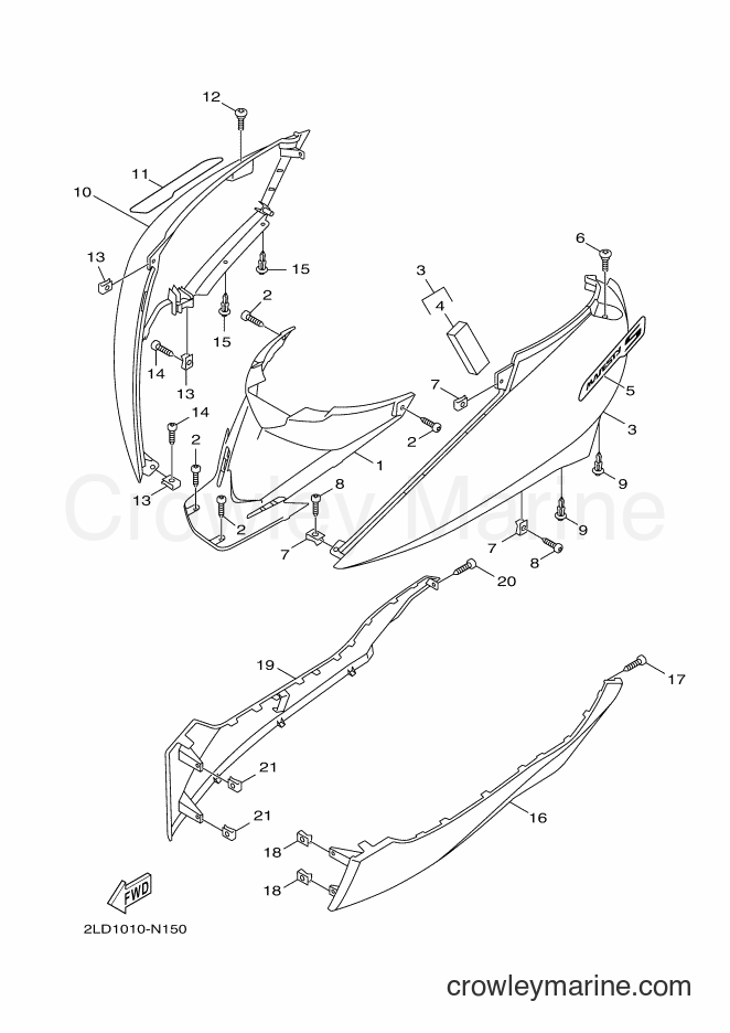 2014 Scooter XC125R - XC125R (2PE1) [010] - SIDE COVER