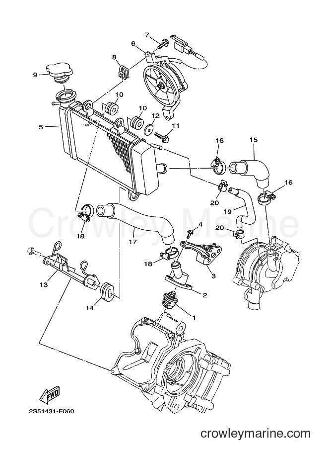 2007 Scooter T135FI - T135FI (5D61) [010] - RADIATOR & HOSE
