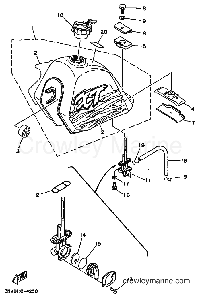Yamaha Motors XT350 (3NVF) [010] - FUEL TANK