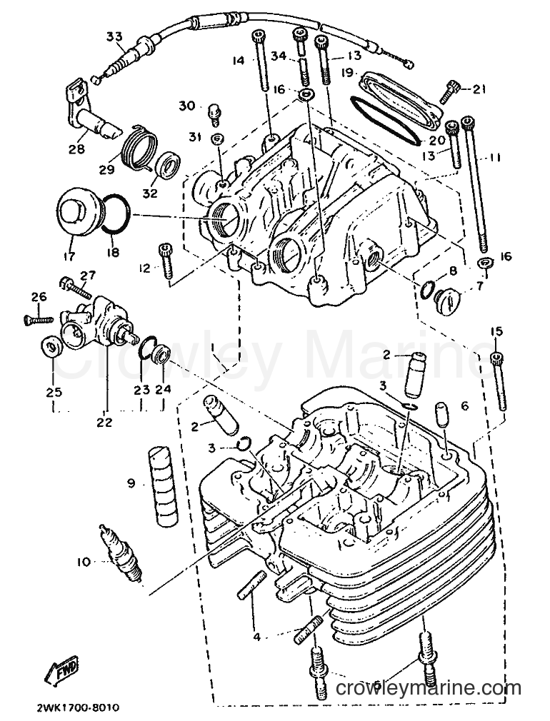 Yamaha Motors XT600 (2WJ1) [999] - CYLINDER HEAD