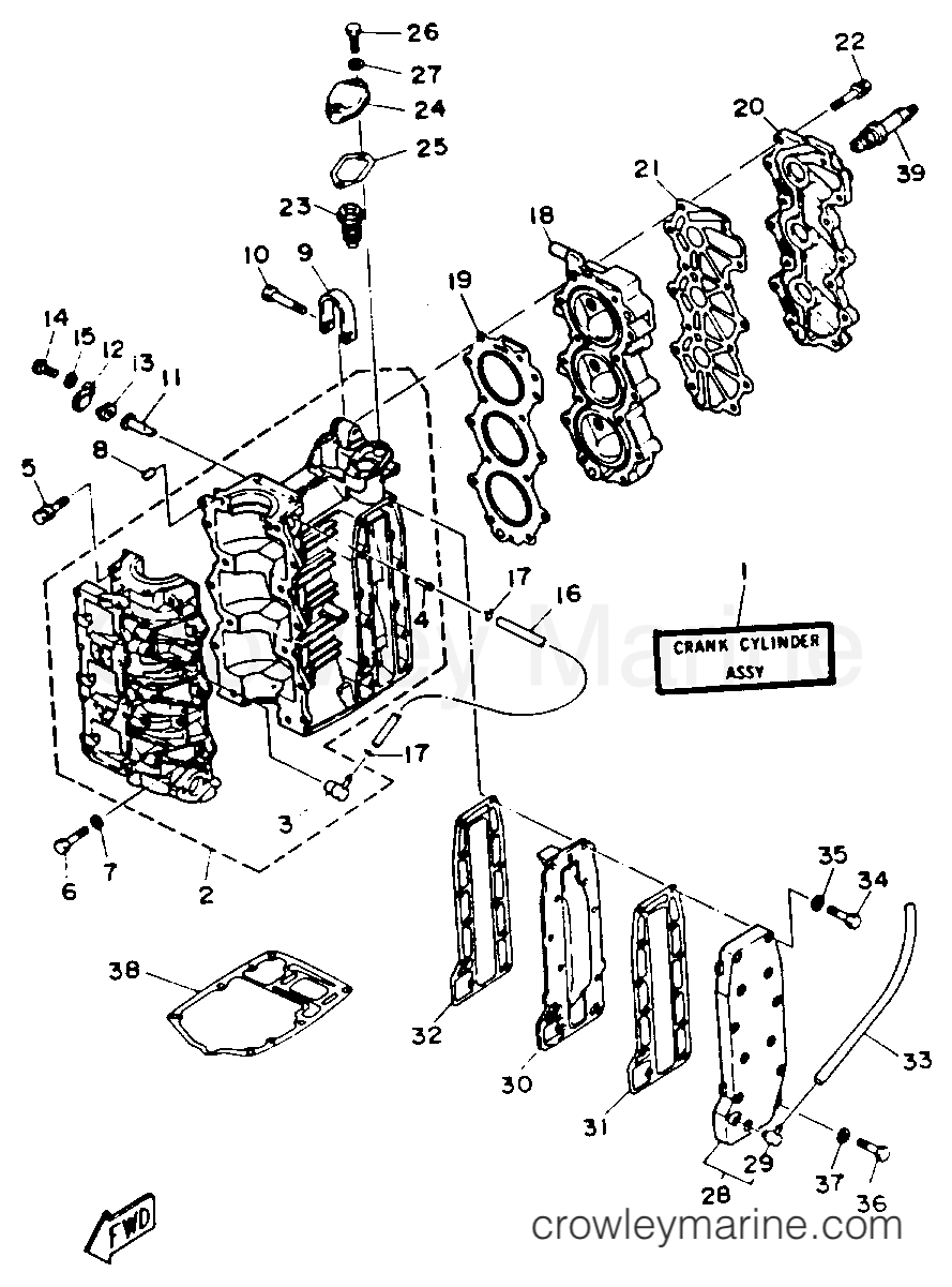 Yamaha Motors 30ESRR - CYLINDER CRANKCASE