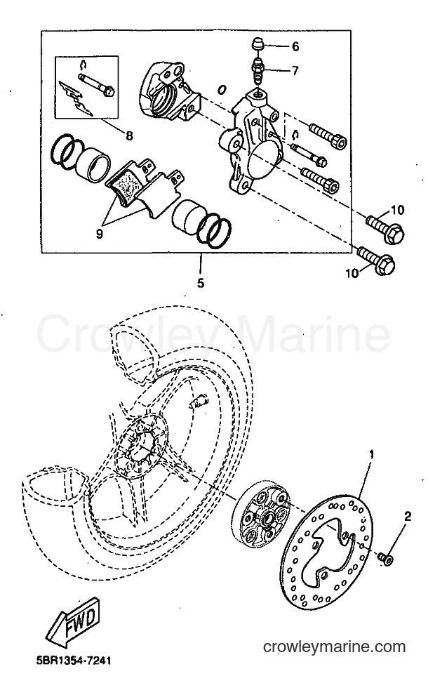 1999 Scooter YQ50 - YQ50 (5HE8) [010] - REAR BRAKE CALIPER