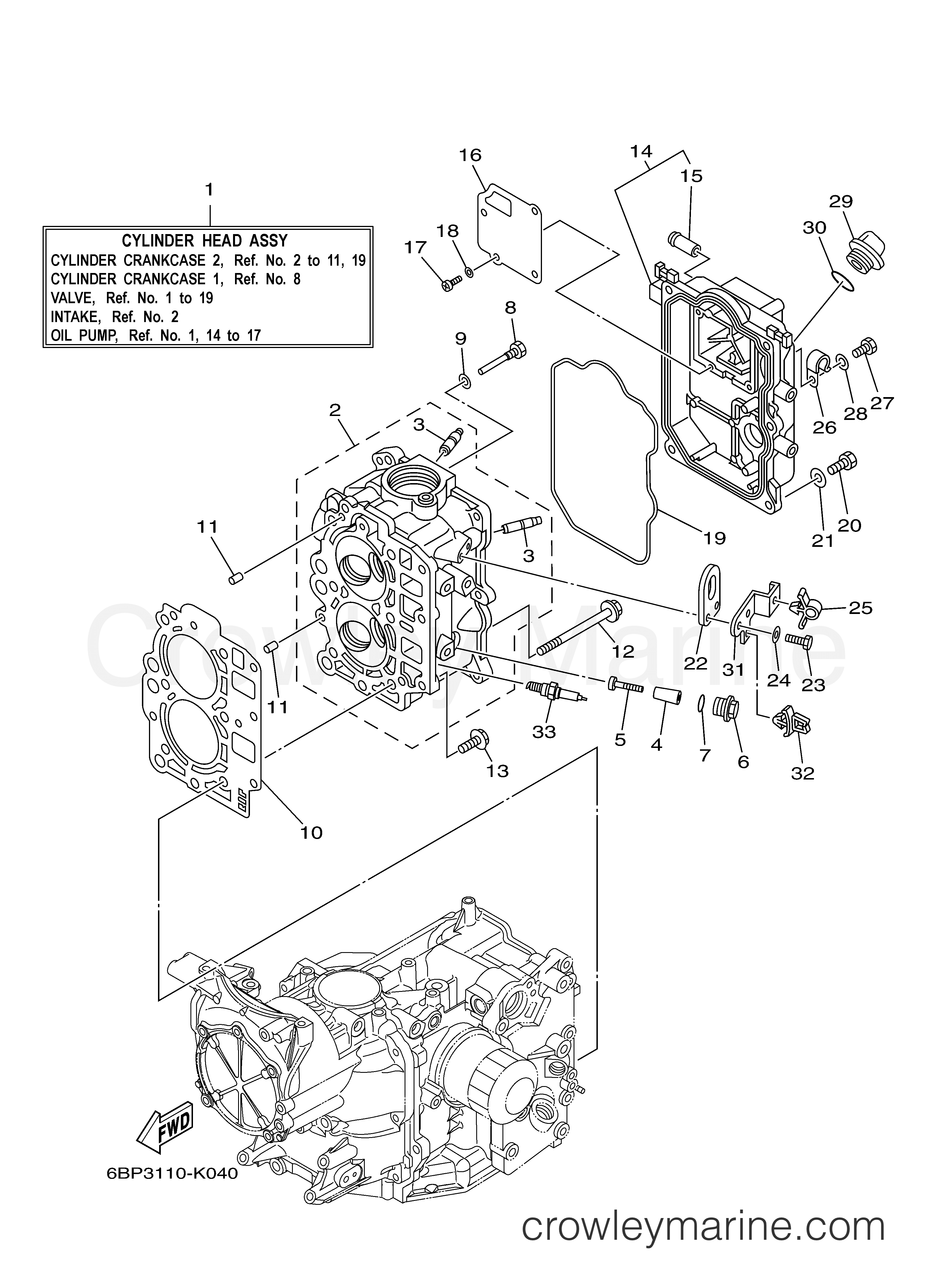 Yamaha Motors F25LEA - CYLINDER CRANKCASE 2
