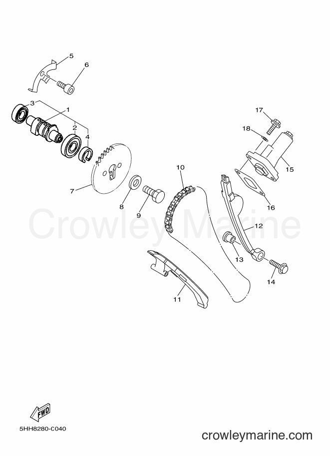 2004 Dirt Bike XTZ125E - XTZ125E (5YM3) [010] - CAMSHAFT & CHAIN