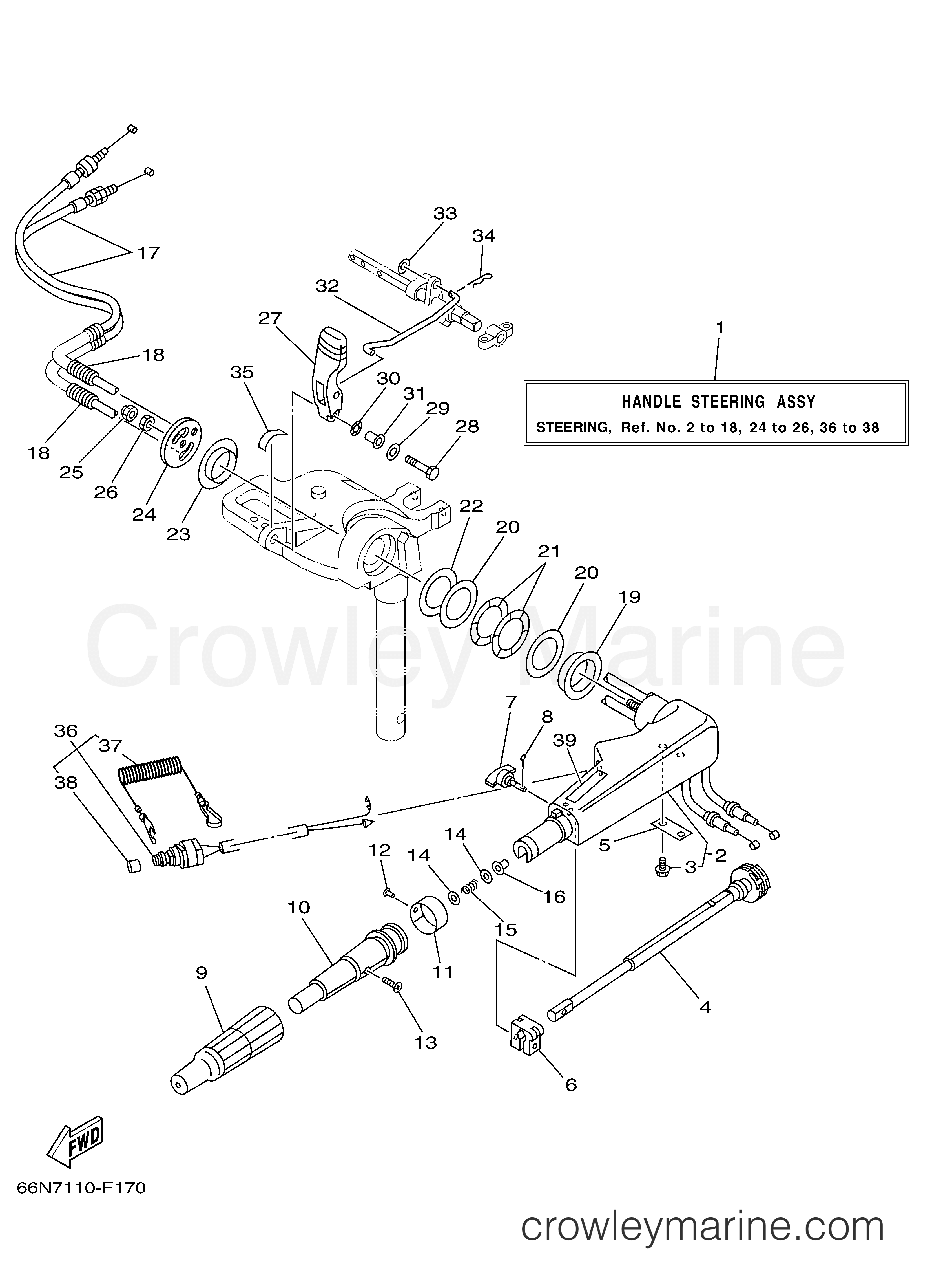 Yamaha Motors F9.9ELR2K - STEERING