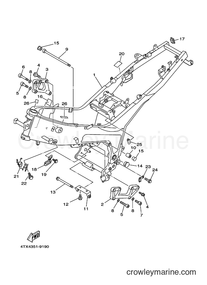2000 Street Bike TDM850 - TDM850 (4TX6) [060] - FRAME