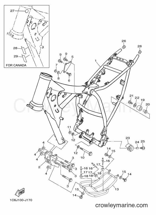 2010 Dirt Bike TT-R230 - TT-R230 (1C6J) [010] - FRAME