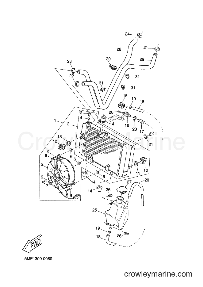 2000 Scooter XN125 - XN125 (5MF1) [040] - RADIATOR & HOSE