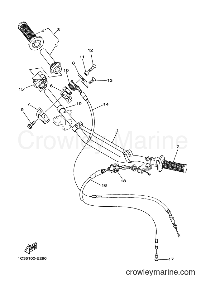 2006 Dirt Bike YZ125 - YZ125 (1C36) [010] - STEERING HANDLE & CABLE