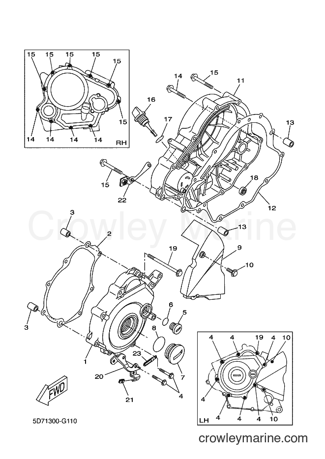 Yamaha Motors YZF-R125 (5D7B) [080] - CRANKCASE COVER 1