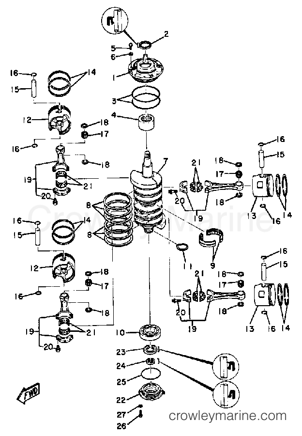 Yamaha Motors 115ETLN - CRANK PISTON