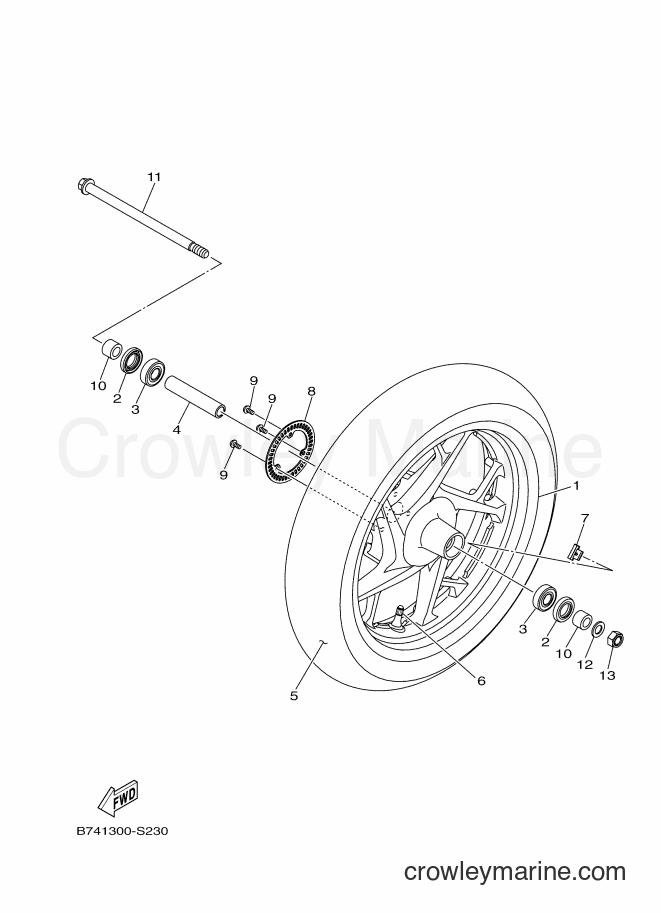 2017 Scooter CZD300-A - CZD300-A (B741) [010] - FRONT WHEEL