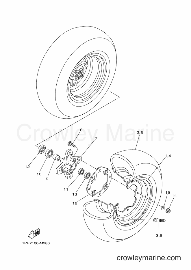 Yamaha Motors YFM700R (1VS3) [010] - FRONT WHEEL