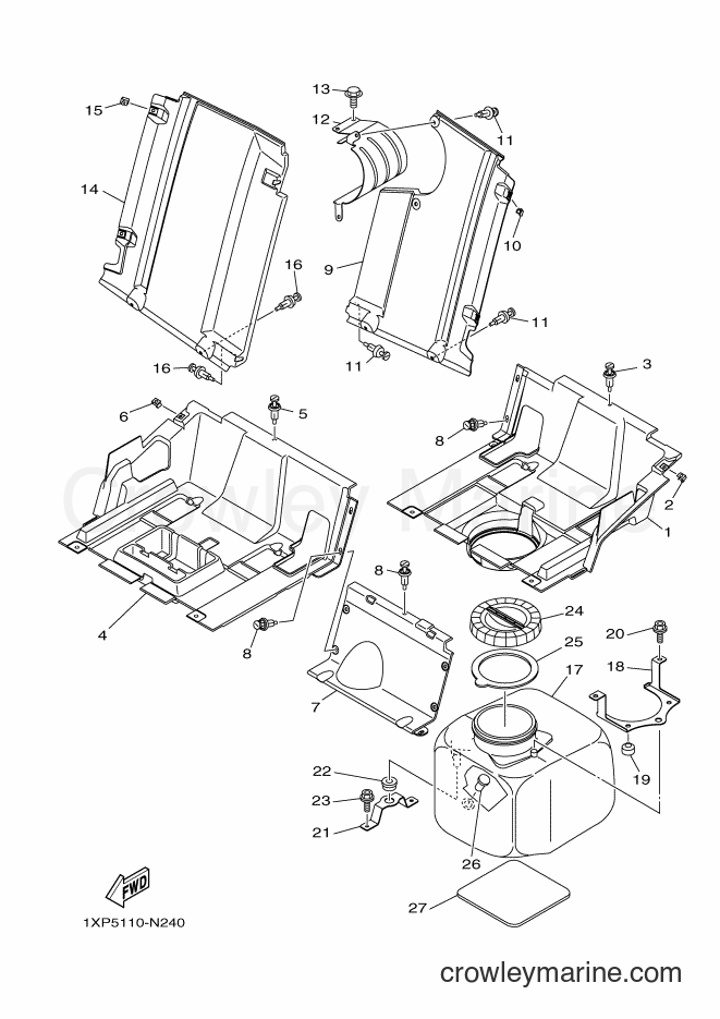 2015 ATV YXM700ES - YXM700ES (1XPV) [010] - SIDE COVER 2