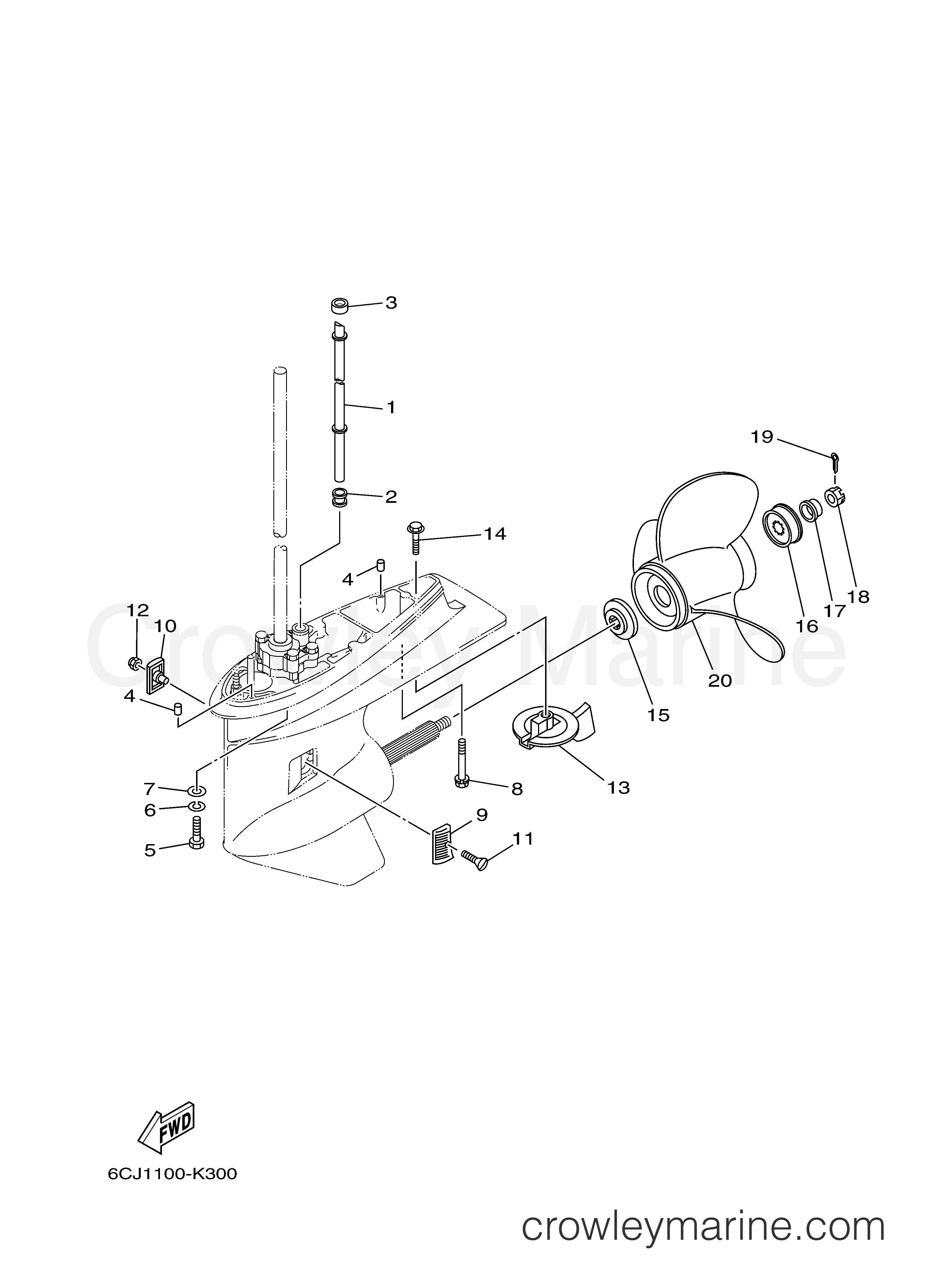LOWER CASING DRIVE 2 - 2013 Yamaha Outboard 70hp F70LA | Crowley Marine