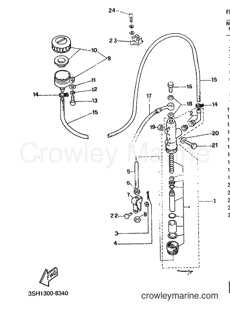 Yamaha Motors TDR125 (3XD1) [999] - REAR MASTER CYLINDER