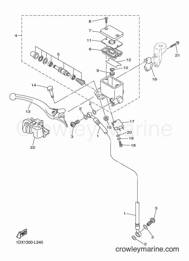 2014 Dirt Bike WR450F - WR450F (1DXA) [010] - FRONT MASTER CYLINDER