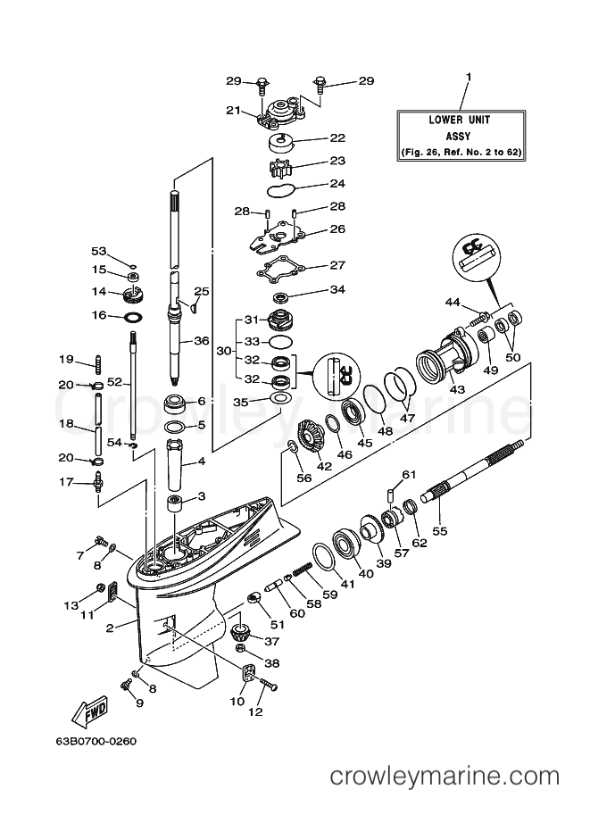 Yamaha Motors 40Y (68P4) [020] - LOWER CASING & DRIVE 1