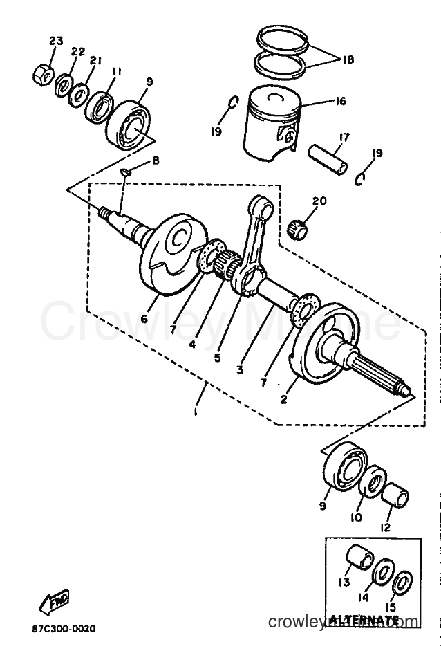1990 Snowmobile SV125P - SV125P (87C1) [999] - CRANKSHAFT & PISTON