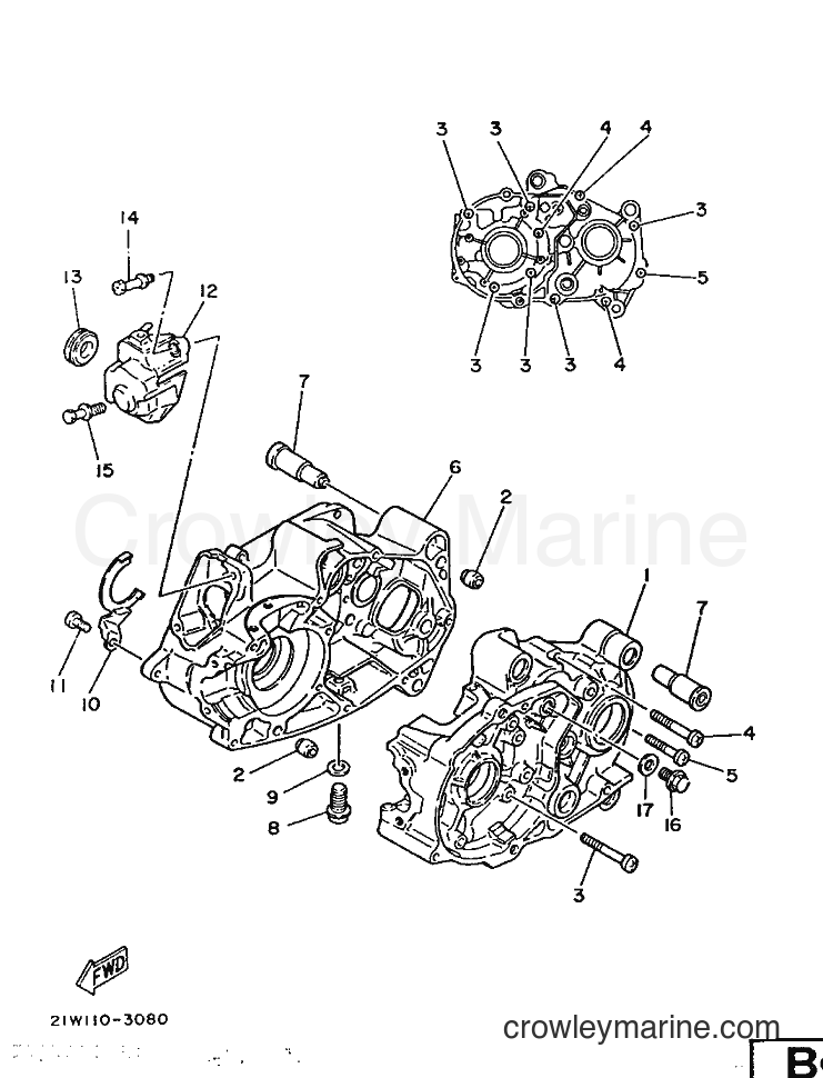 1986 Dirt Bike PW80K - PW80K (21W) [999] - CRANKCASE