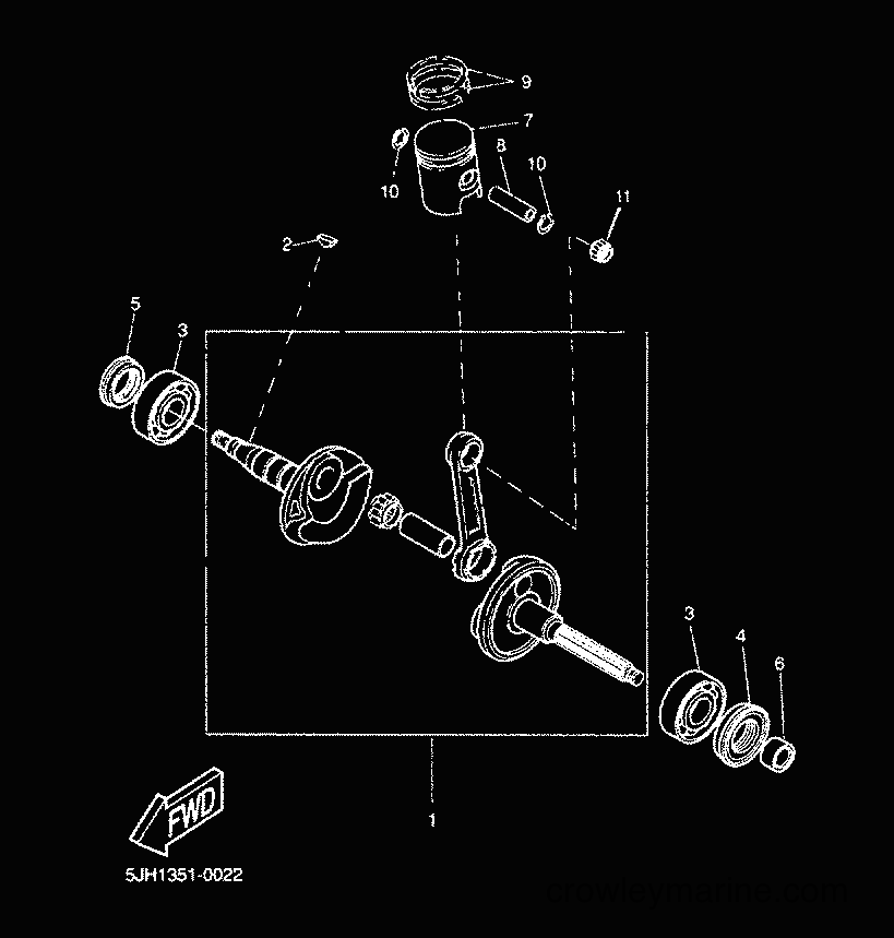 2001 Scooter CW50 - CW50 (5HG9) [020] - CRANKSHAFT & PISTON
