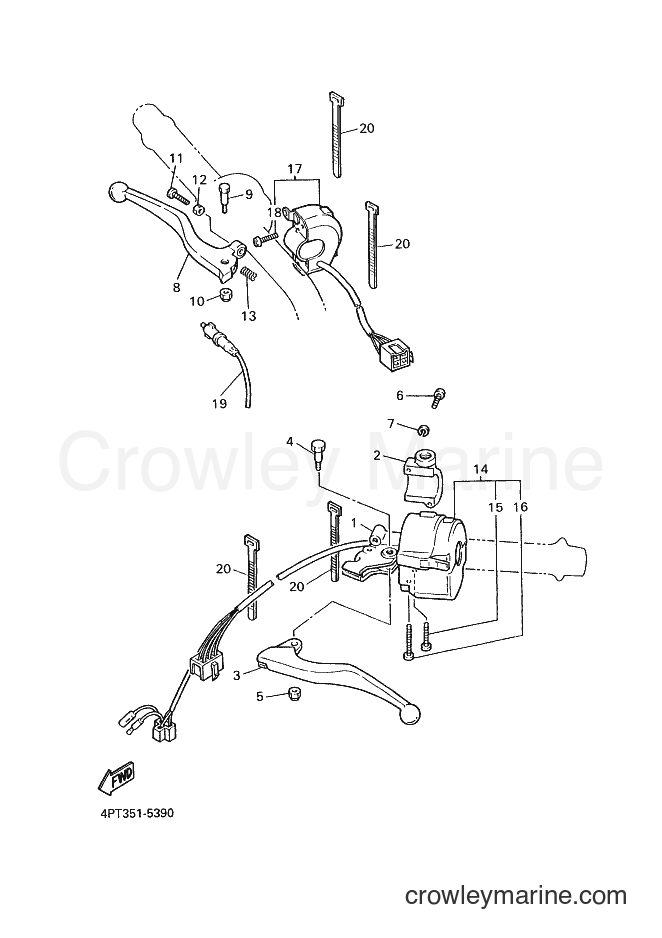 Yamaha Motors XT600E (4PTA) [030] - HANDLE SWITCH & LEVER