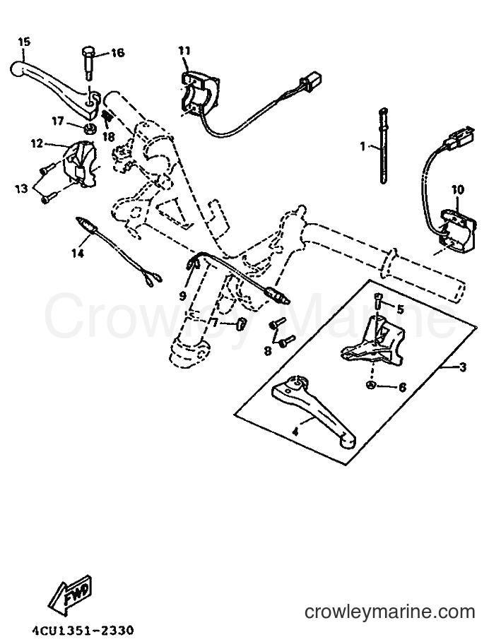 1995 Scooter YE80 - YE80 (4RG1) [999] - HANDLE SWITCH & LEVER